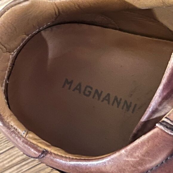 Magnanni Marlow Cognac Brown Leather Lace Up Men Sneakers size 10 - Picture 8 of 11